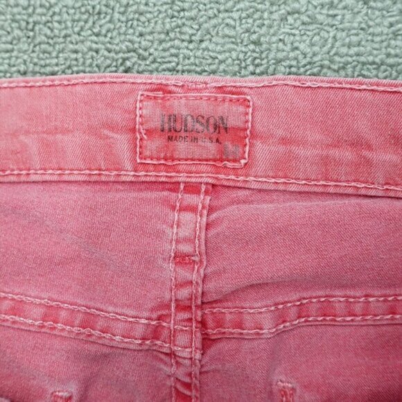 Hudson‎ Denim Jean Jeggings Women Size 27 Red Cotton Blend Distressed - Picture 3 of 7